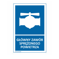 Znak "Główny zawór sprężonego powietrza" Bold