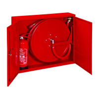 Hydrant wewnętrzny DN25 smukły z miejscem na gaśnicę obok BOXMET