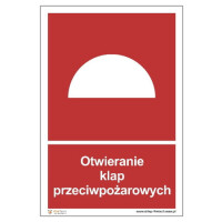 Znak "Otwieranie klap przeciwpożarowych" Signproject