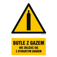 Znak "Butle z gazem - nie zbliżać się z otwartym ogniem" Signproject