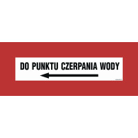 Znak "Do punktu czerpania wody w lewo" Signproject