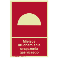 Znak "Miejsce uruchamiania urządzenia gaśniczego" Bold