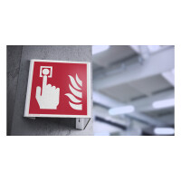 Znak "Alarm pożarowy ROP" 3D dościenny/regulowany Bold