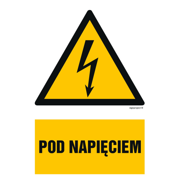 Znak "Pod napięciem" Signproject