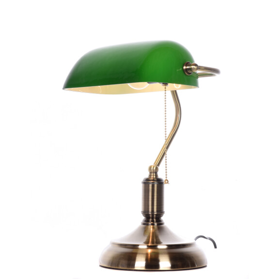 LDT 305 (GR) KLASYCZNA LAMPA BANKIERSKA BIURKOWA ZIELONA od ręki