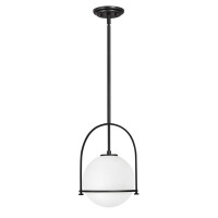 QN-SOMERSET-P-O-BK Średnia lampa wisząca Somerset – 1 źródło światła – Czarna Elstead - Mega RABATY w koszyku %