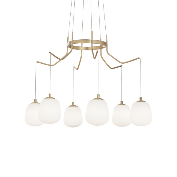 206387 Lampa wisząca karousel sp6 satin brass Ideal Lux - Mega RABATY w koszyku %