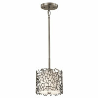 KL-SILVER-CORAL-MP Srebrny Koral 1 Lekka Mini lampa wisząca Elstead - Mega RABATY w koszyku %