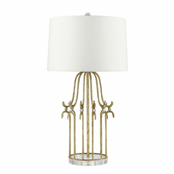 GN-STELLA-TL-GD Lampa stołowa Stella 1 – postarzane złoto Elstead - Mega RABATY w koszyku %