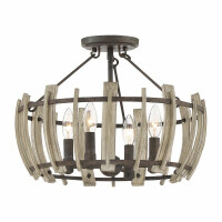 QZ-WOOD-HOLLOW-SF Wood Hollow 4 Light Semi Flush Elstead - Mega RABATY w koszyku %