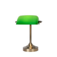 17504/01/03 LAMPA BIURKOWA BANKER SMALL ZIELONO-BRĄZOWA - Mega RABATY W KOSZYKU %