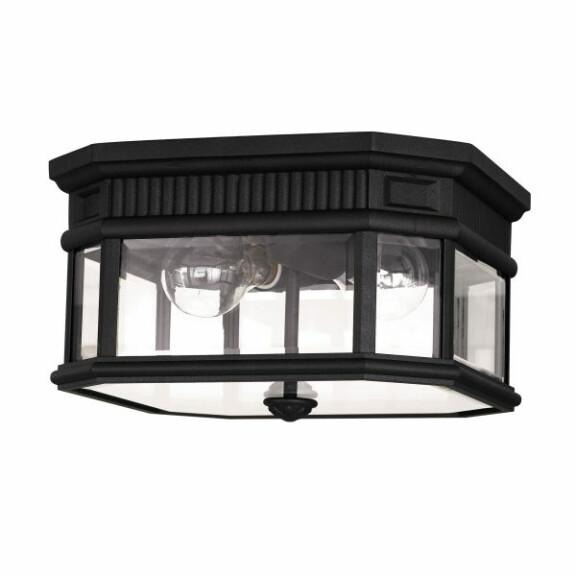 FE-COTSLN-F-BK Cotswold Lane 2 Light Flush Sufitowy uchwyt sufitowy – czarny Elstead - Mega RABATY w koszyku %