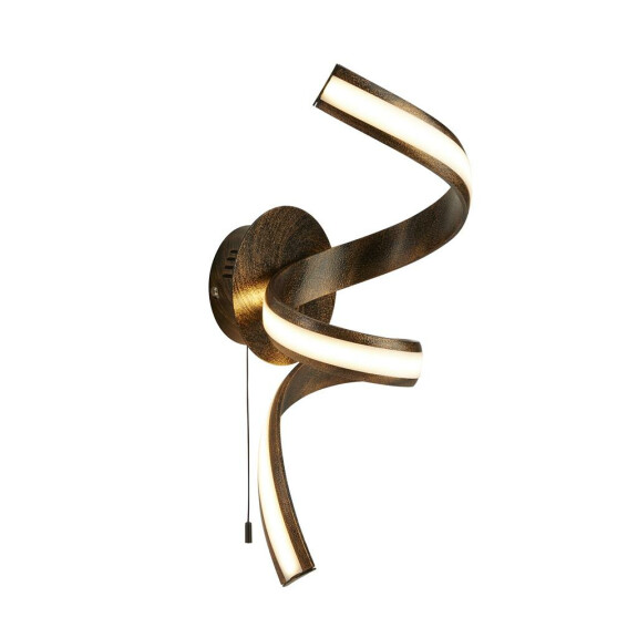 2811RU Ribbon LED Twist Kinkiet - Rustic czarny/złoty Metal &amp; Opal Searchlight