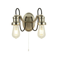 1062-2SS Olivia 2Lt Kinkiet - satyna srebrny &amp; Braided czarny Cable Searchlight