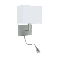 6519SS Hotel LED 2LT Adjustable Kinkiet - satyna srebrny Searchlight