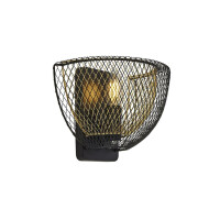 6842BGO Honeycomb Kinkiet - czarny Metal &amp; złoty Mesh Searchlight