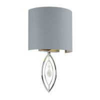 9137CC Crown Kinkiet - Chrome, kryształ &amp; Fabric Shade Searchlight