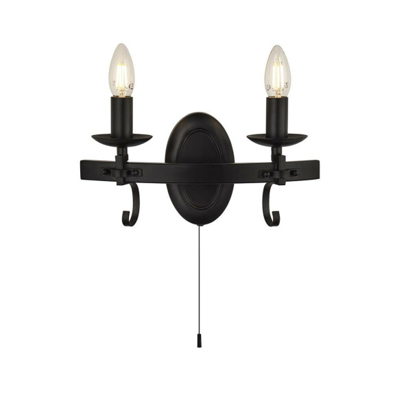 8902-2BK Cartwheel III 2Lt Kinkiet - czarny Wrought Iron Searchlight