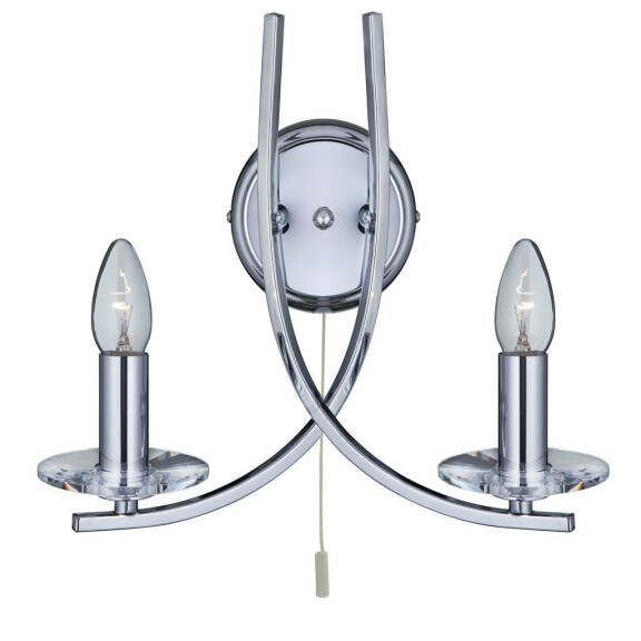 4162-2CC Ascona 2Lt Kinkiet - Chrome &amp; Clear szkło Sconces Searchlight