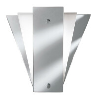 6201 Art Deco Wall Mirror - Frosted szkło, Metal &amp; Mirror Searchlight