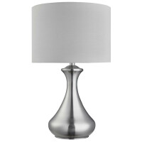 EU2750SS Touch Lampa stołowa - satyna srebrny &amp; Fabric Shade Searchlight