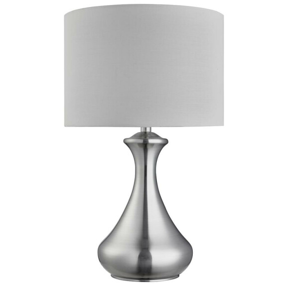 EU2750SS Touch Lampa stołowa - satyna srebrny &amp; Fabric Shade Searchlight