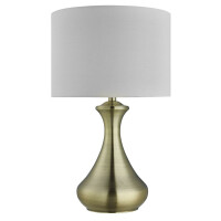 EU2750AB Touch Lampa stołowa - antyczny mosiądz &amp; Fabric Shade Searchlight
