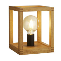 EU54742-1NA Square Lampa stołowa - drewno &amp; czarny Metal Searchlight