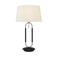 EU41431SS Jazz Lampa stołowa - satyna srebrny, czarny &amp; biały Velvet Shade Searchlight