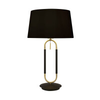 EU41431SB Jazz Lampa stołowa satyna Brass, czarny Velvet Searchlight od ręki