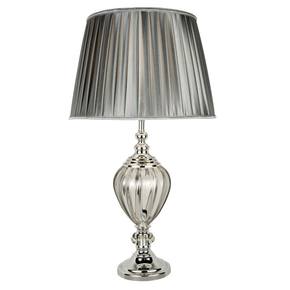 EU3721CL Greyson Lampa stołowa - Clear szkło Urn &amp; Pewter Pleated Shade Searchlight