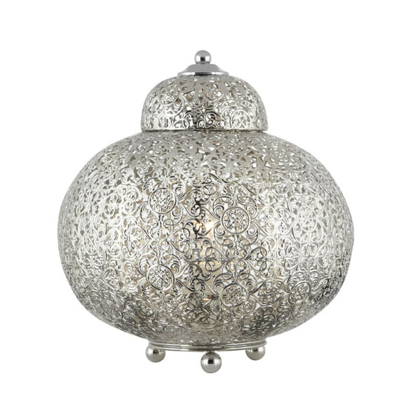 EU8221-1SS Fretwork Lampa stołowa - Laser Cut Nickel Searchlight