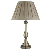 EU4023AB Flemish Lampa stołowa - antyczny mosiądz Spindle &amp; Pleated Shade Searchlight
