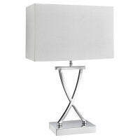 EU7923CC Club Lampa stołowa - Chrome Base &amp; Fabric Shade Searchlight