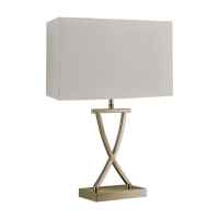 EU7923AB Club Lampa stołowa - antyczny mosiądz with biały Rectangle Shade Searchlight