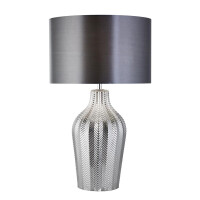 EU3452SM Chevron Lampa stołowa - Smoked Ribbed szkło with Grey Shade Searchlight