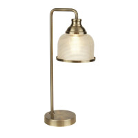 EU1351-1AB Bistro II Lampa stołowa - antyczny mosiądz &amp; Halophane szkło Searchlight