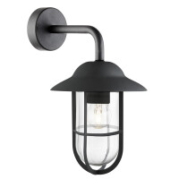 3291BK Toronto zewnętrzny Kinkiet - czarny Metal &amp; Clear szkło, IP44 Searchlight