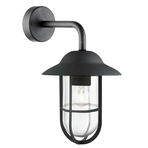 3291BK Toronto zewnętrzny Kinkiet - czarny Metal &amp; Clear szkło, IP44 Searchlight