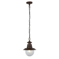 7653RU Station Lampa wisząca ogrodowa - Rustic brązowy &amp; Clear szkło, IP44 Searchlight