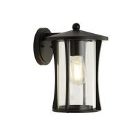 8477BK Pagoda zewnętrzny Wall/Porch Light - czarny &amp; Clear szkło, IP44 Searchlight