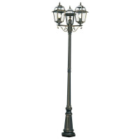 1528-3 New Orleans 3LT 230cm Słupek ogrodowy - czarny złoty, szkło, IP44 Searchlight