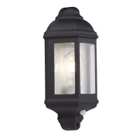 280BK-PIR Maine zewnętrzny Kinkiet - czarny &amp; szkło, IP44 Searchlight