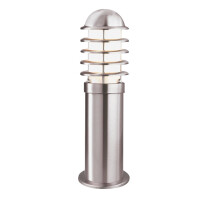 052-450 Louvre Słupek ogrodowy-Stainless Steel &amp; biały Shade, IP44 Searchlight