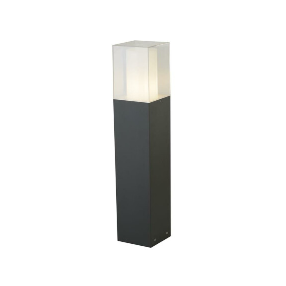 2582-450GY Granada 450mm Słupek ogrodowy - Dark Grey &amp; Clear Shade, IP44 Searchlight