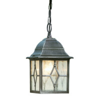 1641 Genoa Lampa wisząca ogrodowa - czarny srebrny Metal &amp; Leaded szkło Searchlight
