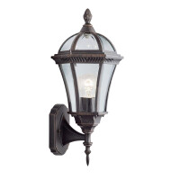 1565 Capri zewnętrzny Uplight - Aluminium, Rustic brązowy &amp; szkło,IP44 Searchlight