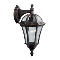 1563 Capri zewnętrzny Downlight-Aluminium, Rustic brązowy &amp; szkło,IP44 Searchlight