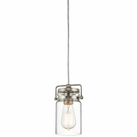 KL-BRINLEY-MP-NI Brinley 1 Light Mini lampa wisząca – nikiel szczotkowany Elstead - Mega RABATY w koszyku %