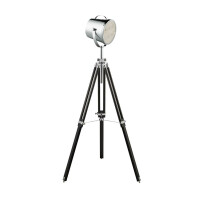 EU3013 Studio Lampa podłogowa - czarny drewno Base &amp; Chrome Shade Searchlight